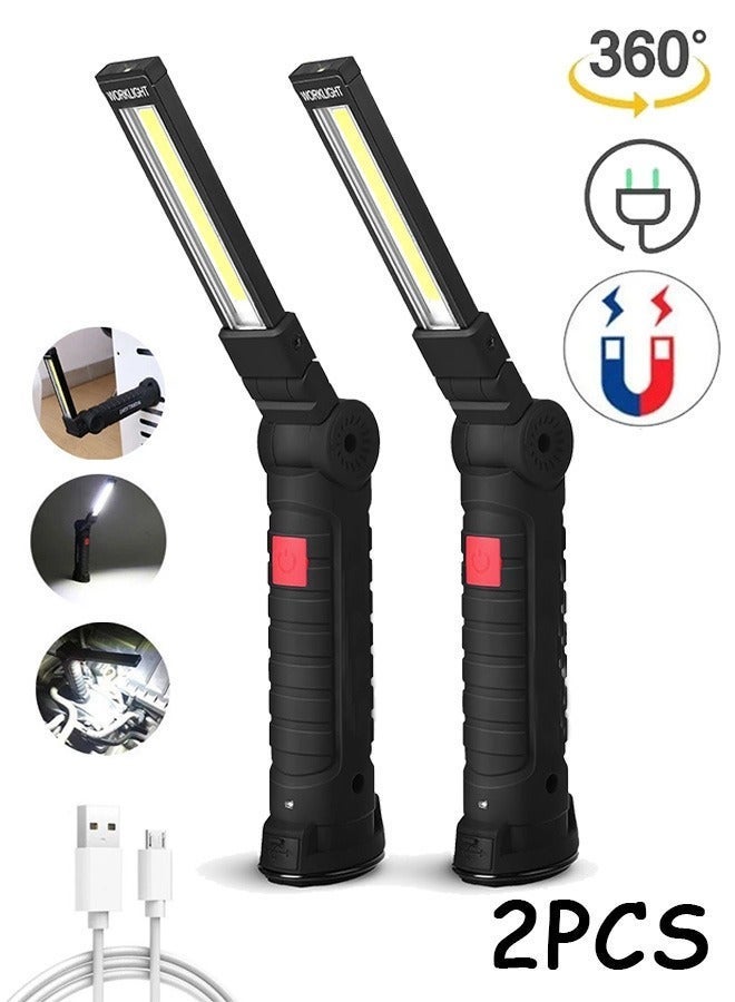 إم إكس إن مصابيح LED قابلة لإعادة الشحن للميكانيكا - قاعدة مغناطيسية قابلة للدوران 360 درجة، 5 أوضاع هدايا عيد الحب للرجال - مثالية لإصلاح السيارات وأدوات التخييم وورش العمل - Image 1